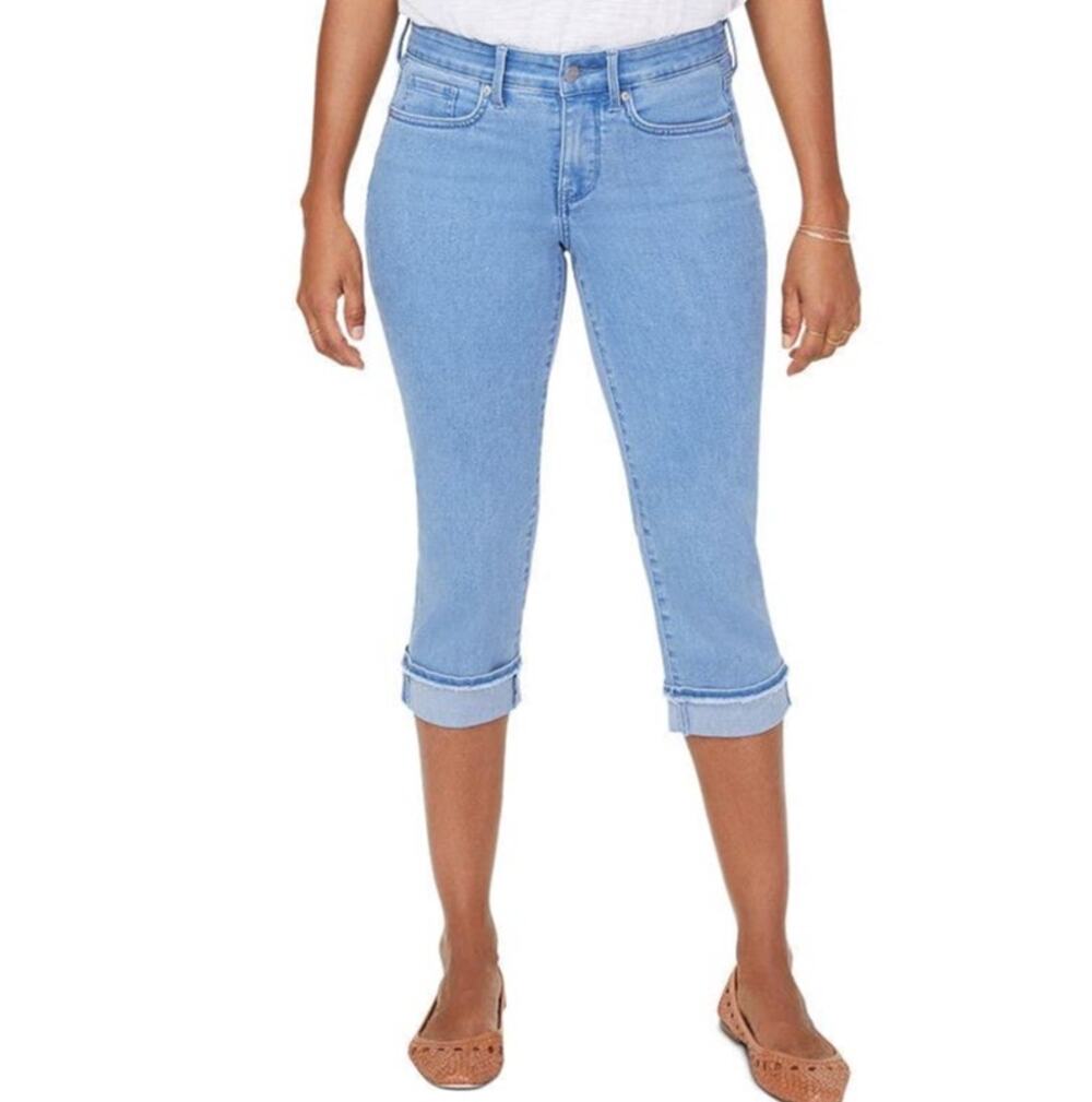 NWT NYDJ Marlin Straight Crop With Fray Bell Isle Lift X Tuck Size 10